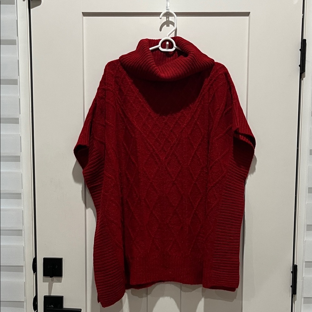 LOFT Rich Red Cowl Neck Sweater